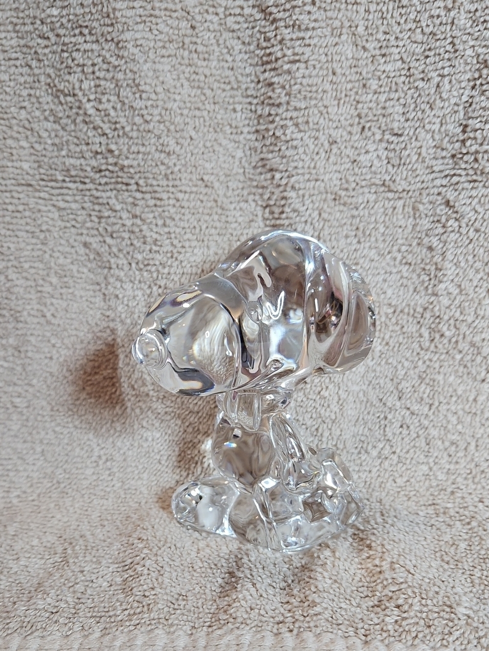 Clear Glass Snoopy Figurine Decorative Accent